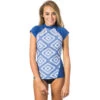 Rip Curl Womens Del Sol Short Sleeve Rash Vest -Marine Sports Gear 2017 Rip Curl Del Sol CS Rashguard Blue WLUKF4 Front.2000x2000