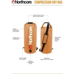Northcore 20L Compression Bag -Marine Sports Gear 202220Northcore2030L20Compression20Bag20 20Orange20diagram.2000x2000