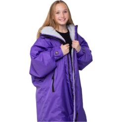 Advance Junior Long Sleeve Change Robe -Marine Sports Gear 202320Dryrobe20Advance20Junior20Long20Sleeve20Changing20Robe20Poncho20DR10420 20Purple20Grey206.2000x2000