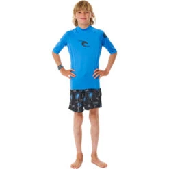 Rip Curl Boys Brand Wave Short Sleeve Rash Vest