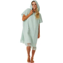 Rip Curl Womens Stonewash Hooded Towel Changing Robe / Poncho -Marine Sports Gear 202320Rip20Curl20Womens20Stonewash20Hooded20Towel20Changing20Robe2020Poncho20GTWEA120 20Mint20front.2000x2000