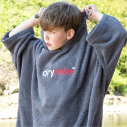 Junior Organic Cotton Hooded Towel Change Robe -Marine Sports Gear 35750 202320Dryrobe20Junior20Organic20Cotton20Hooded20Towel20Changing20Robe20Poncho20 20Slate20Grey208.2000x2000