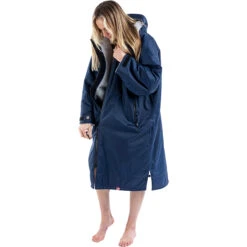 Advance Long Sleeve Change Robe V3 -Marine Sports Gear 44394 202320Dryrobe20Advance20Long20Sleeve20Changing20Robe20Poncho20DALSV320 20Navy20Blue2020Grey20front.2000x2000