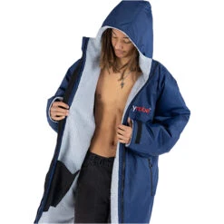 Advance Long Sleeve Change Robe V3 -Marine Sports Gear 44394 202320Dryrobe20Advance20Long20Sleeve20Changing20Robe20Poncho20DALSV320 20Navy20Blue2020Grey20front203.2000x2000