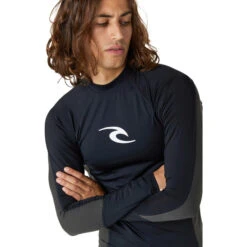 Rip Curl Mens Waves UPF Performance Long Sleeve Rash Vest -Marine Sports Gear 44713 202320Rip20Curl20Mens20Waves20UPF20Performance20Long20Sleeve20Rash20Vest20141MRV20 20Black207.2000x2000