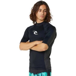 Rip Curl Mens Waves UPF Performance Short Sleeve Rash Vest -Marine Sports Gear 44715 202320Rip20Curl20Mens20Waves20UPF20Performance20Short20Sleeve20Rash20Vest20142MRV20 20Black204.2000x2000