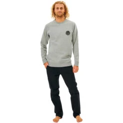 Rip Curl Mens Wetsuit Icon Crew Fleece Jumper -Marine Sports Gear 44720 202320Rip20Curl20Mens20Wetsuit20Icon20Crew20Fleece20Jumper20CFEHN920 20Grey20Marle204.2000x2000