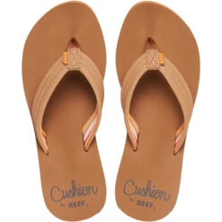 Reef Womens Cushion Breeze Flip Flops -Marine Sports Gear 44962 202320Reef20Womens20Cushion20Breeze20Flip20Flops20CJ018420 20Tan2020Smoothie20front.2000x2000