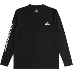 Quiksilver Mens Omni Session Long Sleeve UPF 50 Surf T-Shirt -Marine Sports Gear 45624 202320Quiksilver20Mens20Omni20Session20Long20Sleeve20UPF205020Surf20T Shirt20EQYWR0334920 20Black20front.2000x2000