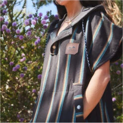 Slowtide Baja Stripe Hooded Towel Change Robe / Poncho 18 Slowtide Baja Stripe Hooded Towel Change Robe / Poncho -Marine Sports Gear 45967 202320Slowtide20Baja20Stripe20Hooded20Towel20Change20Robe2020Poncho20ST11520 20Black20Lifestyle201.2000x2000