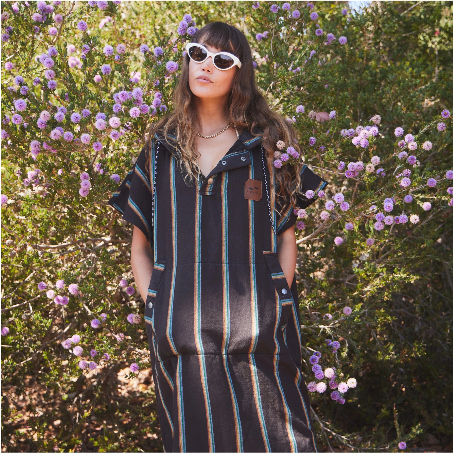 Slowtide Baja Stripe Hooded Towel Change Robe / Poncho 11 Slowtide Baja Stripe Hooded Towel Change Robe / Poncho - Image 9