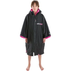 Advance Junior Short Sleeve Change Robe V3 -Marine Sports Gear Dryrobe Advance Short Sleeve Premium Outdoor Change Robe DR100 Black Pink 10.2000x2000
